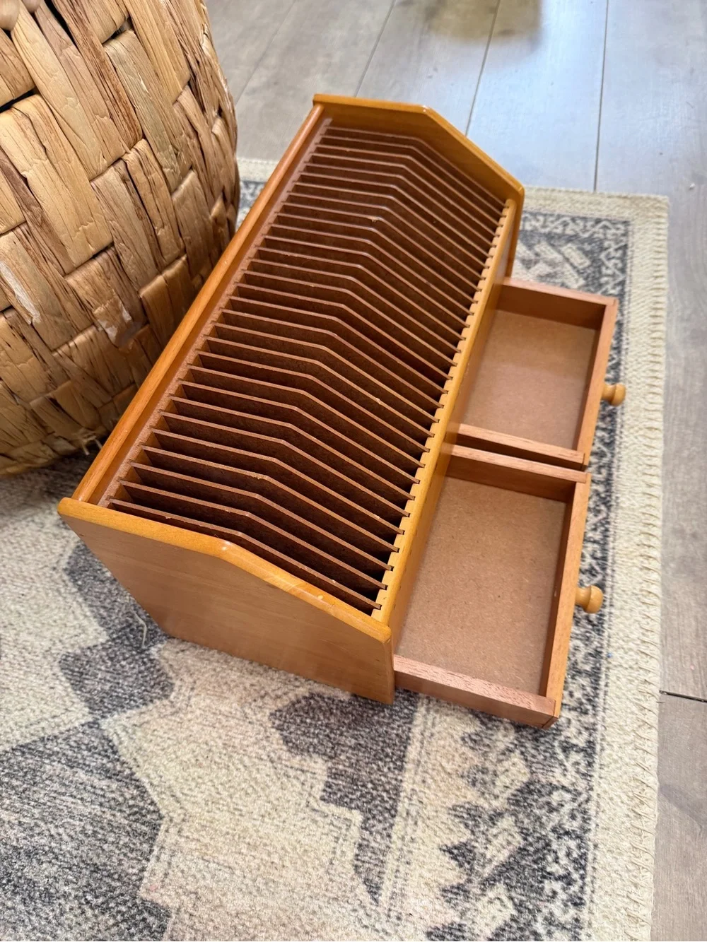 Vintage Lillian Vernon 31-Day Wooden Desktop Mail and Bill Organizer